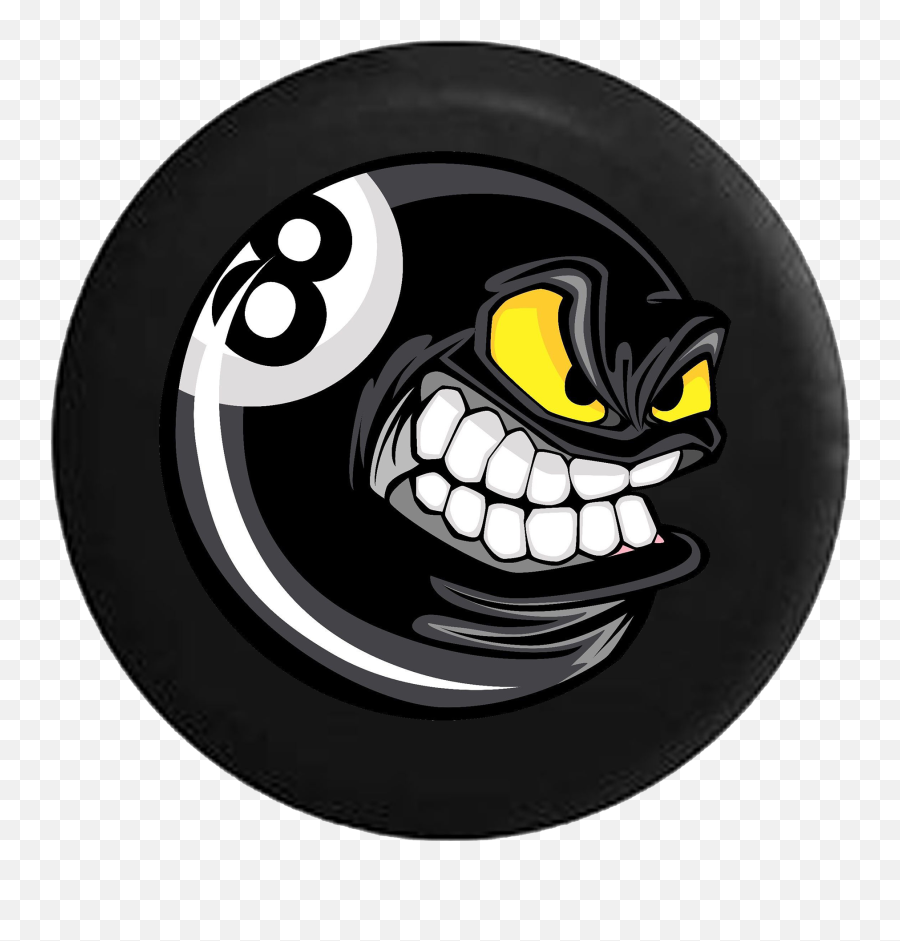 Cartoon Angry Poolball Billiards 8 Ball - Angry Eight Ball Emoji,8 Ball Emoji