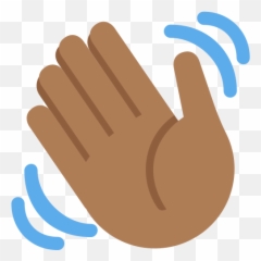 Waving Hand Emoji With Medium - Black