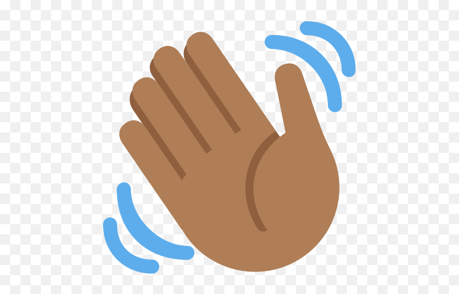 Waving Hand Emoji With Medium - Black Waving Hand Emoji,Emoji Wave