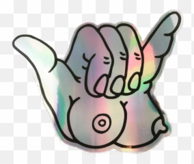 Tiddies Stickergang Kowabunga Rad - Shaka Tits Sticker Emoji,Surfs Up Emoji