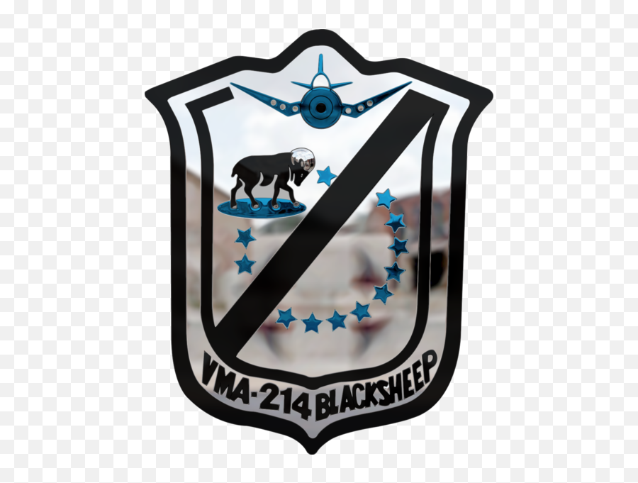 Chrome Vma 214 Black Seep Squadron Usmc Logo Psd - Black Sheep Squadron Logo Emoji,Usmc Emoji