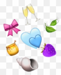 Hearts Champagne Emoji Cheers Blue Azul Rojo Strawberri - Cartoon,Champagne Emoji