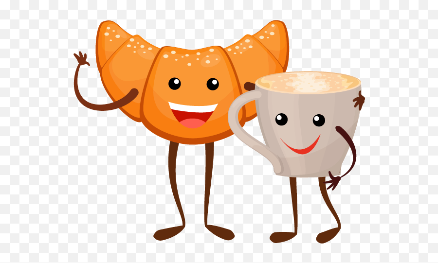 Croissant And Cappuccino Clipart - Full Size Clipart Happy Emoji,Baguette Emoji