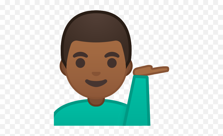 Man Tipping Hand Emoji With Medium - Cartoon Raising Hand,Hand To Forehead Emoji
