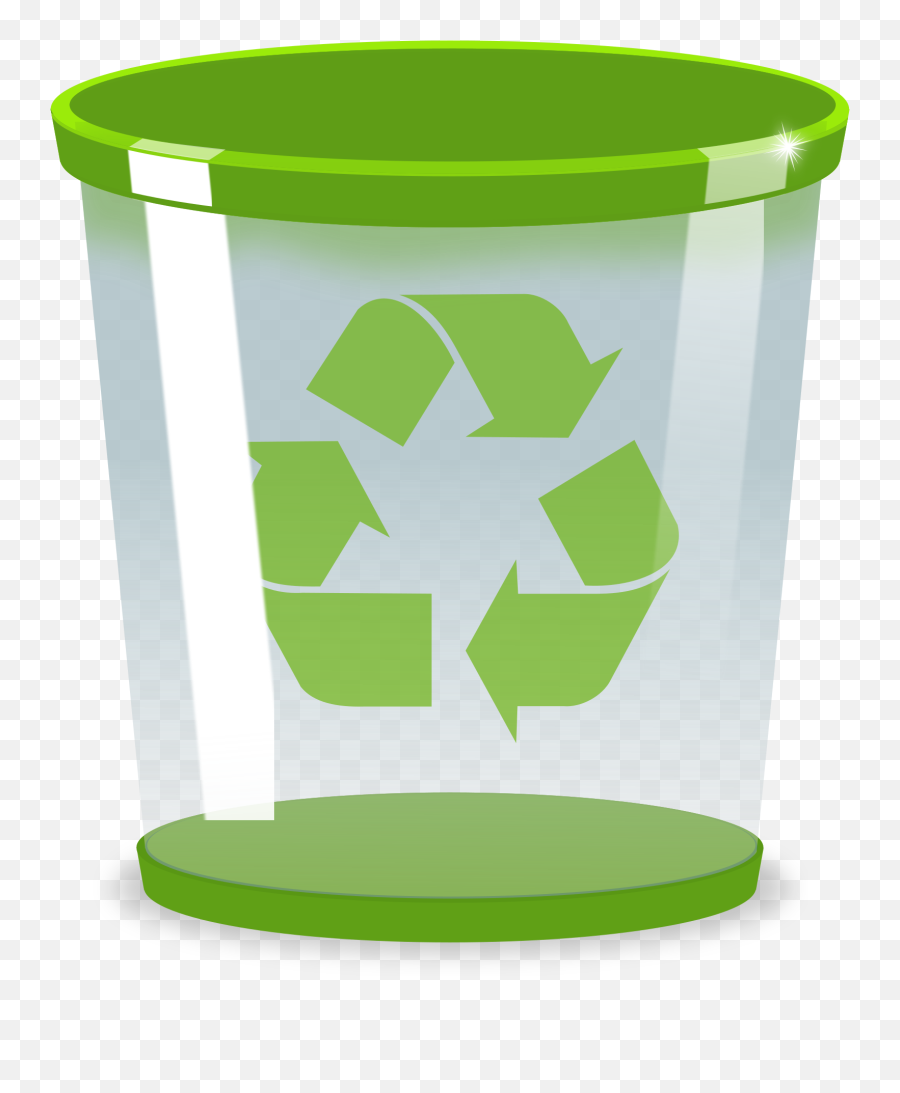Green Clipart Recycle Bin Green - Made From 100 Recycled Material Emoji,Trash Bin Emoji