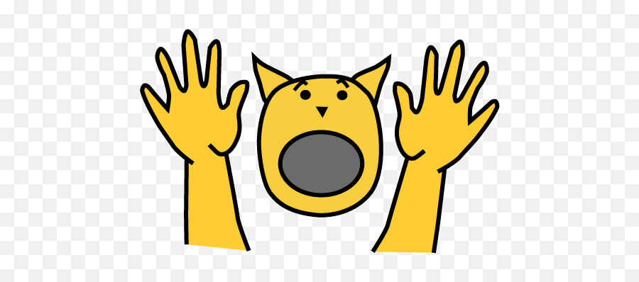 Scary Cat Face Cartoon - Clip Art Bay Arms In The Air Cartoon Emoji,Cat Face Emoticon