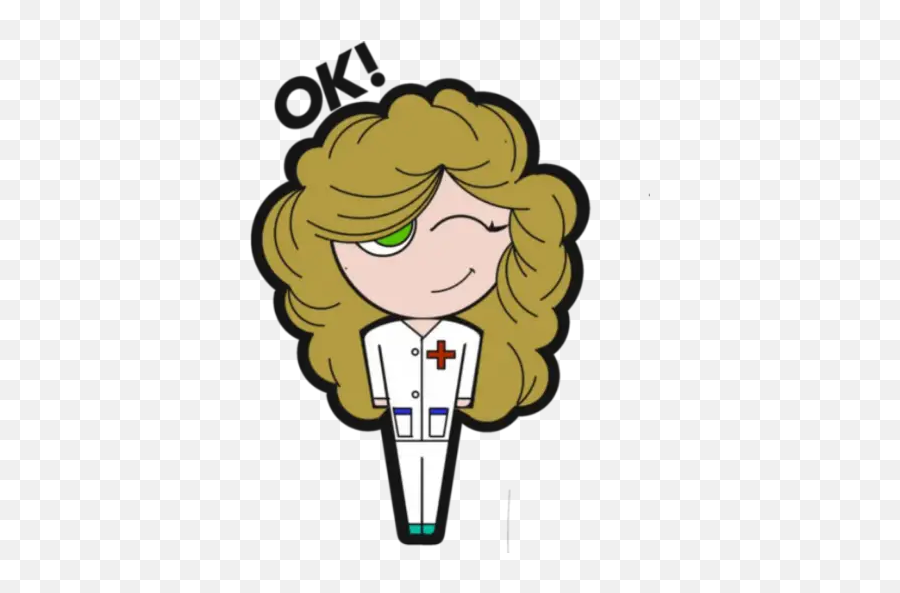 Nurse Doll Stickers For Whatsapp - Cartoon Emoji,Emoji Bunny
