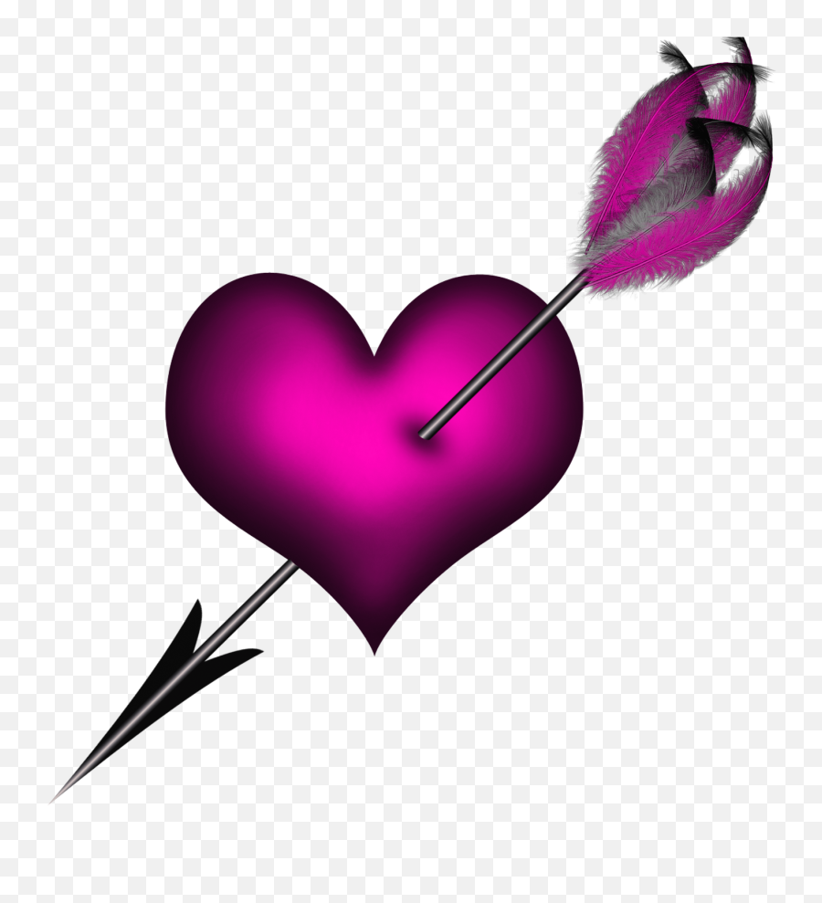 Clipart Arrows Primitive - Purple Heart With Arrow Png Love Heart With Arrow Png Emoji,Purple Emoji Meanings