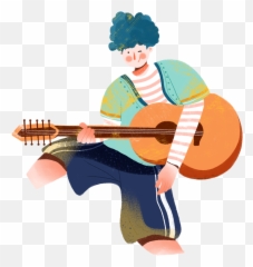 Guitar Acoustic Microphone Wischmop - Guitarist Illustration Emoji