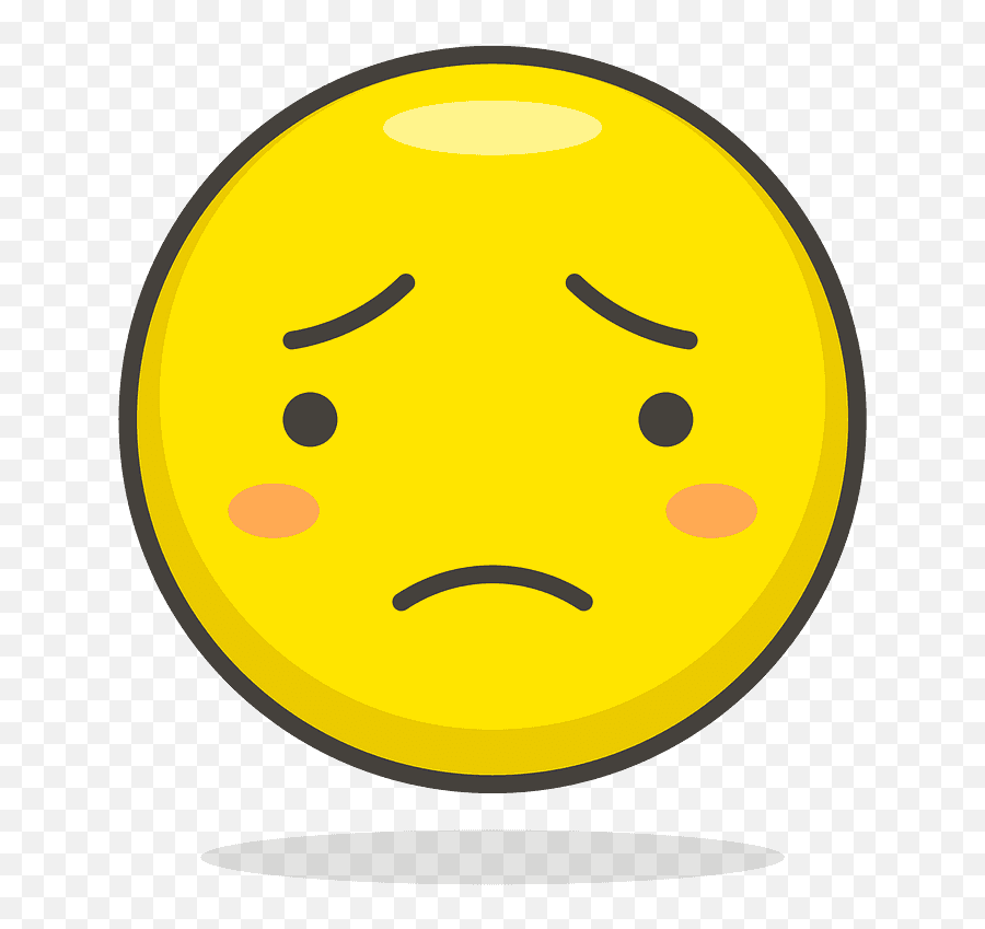 Worried Face Emoji Clipart - Happy Smiley,Emoticon Faces