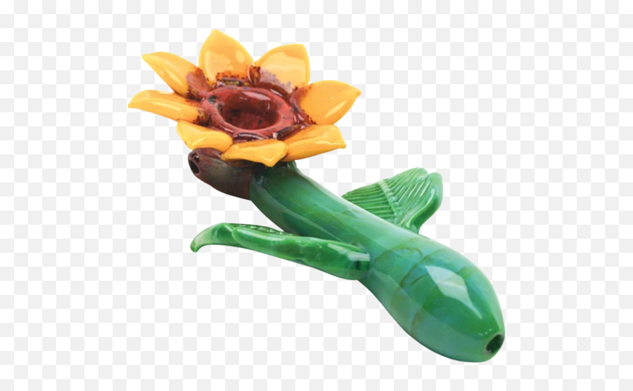 Empire Glassworks Sunflower Hand Pipe Spoons - Artificial Flower Emoji,Boi Hand Emoji
