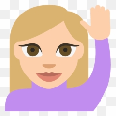 Person raising hand emoji clipart Free download transparent - Emoji