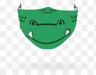Kids Crocodile Face Covering Print - Happy Emoji
