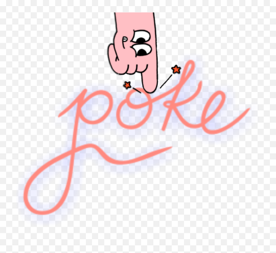 Mq Pink Poke Finger Word - Calligraphy Emoji,Poke Emoji