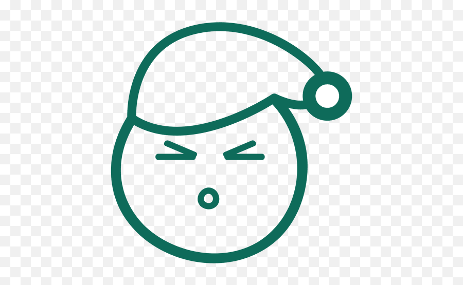 Squint Eye Santa Claus Hat Face Green - Circle Emoji,Squinting Eyes Emoji