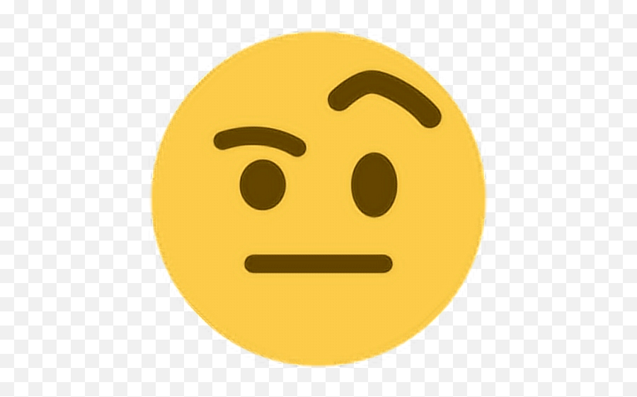 Think Hmm Eyebrow Emoji Emoticon Face Expression Feelin - Face With Raised Eyebrow Emoji,Think Emoji