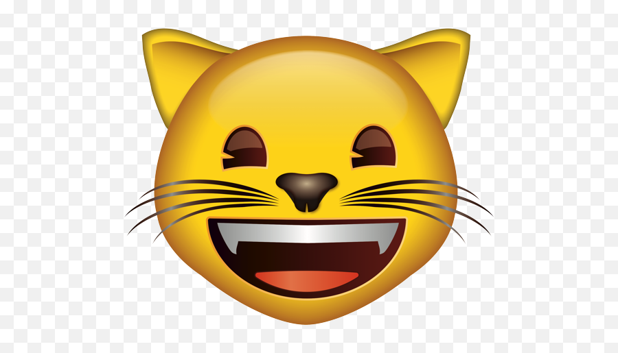 Grinning Cat Face With Smiling Eyes - Cat Emoji With Glasses,Monkey Eyes Emoji