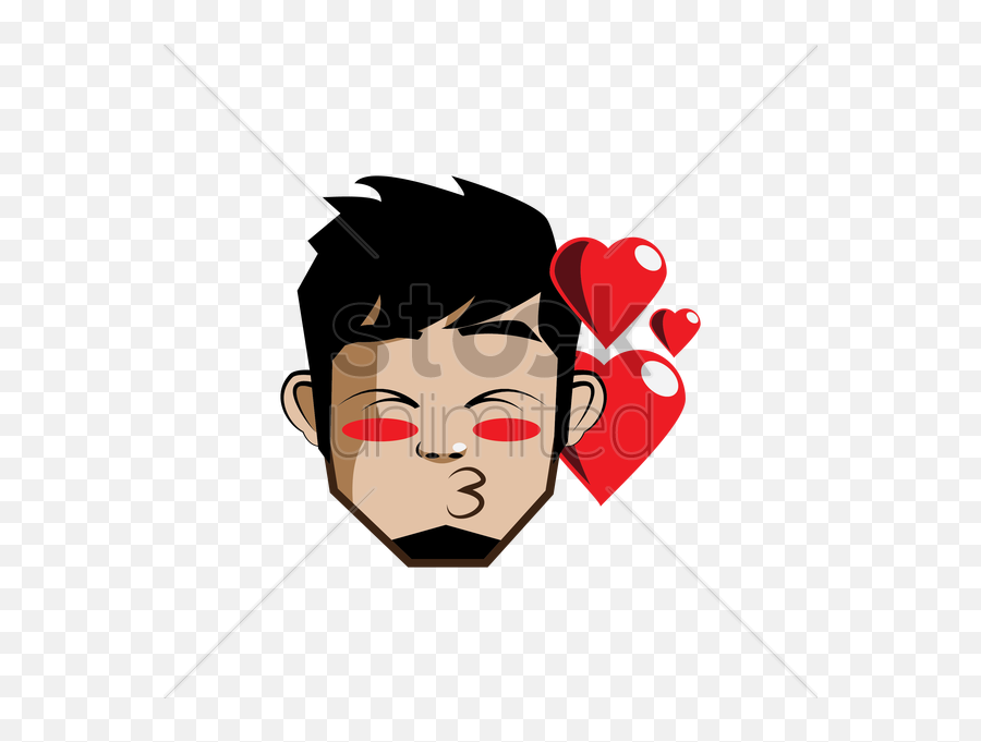 Young Man With Kissing Emoticon Vector Image - Emoticon Emoji,Kissing Emoticon