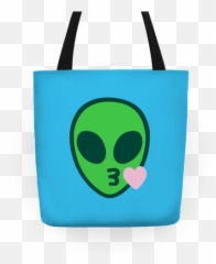 Download Hd Blowing Kiss Alien Emoji Tote - Handbag