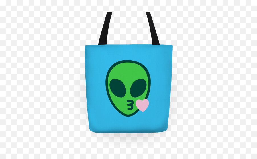 Download Hd Blowing Kiss Alien Emoji Tote - Handbag,Blowing A Kiss Emoji