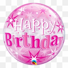 Q Bubble Pink Starburst Happy Birthday - Happy Birthday Pink Balloon Png Emoji,Happy Birthday Emoji Story