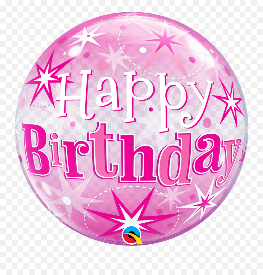 Q Bubble Pink Starburst Happy Birthday - Happy Birthday Pink Balloon Png Emoji,Happy Birthday Emoji Story