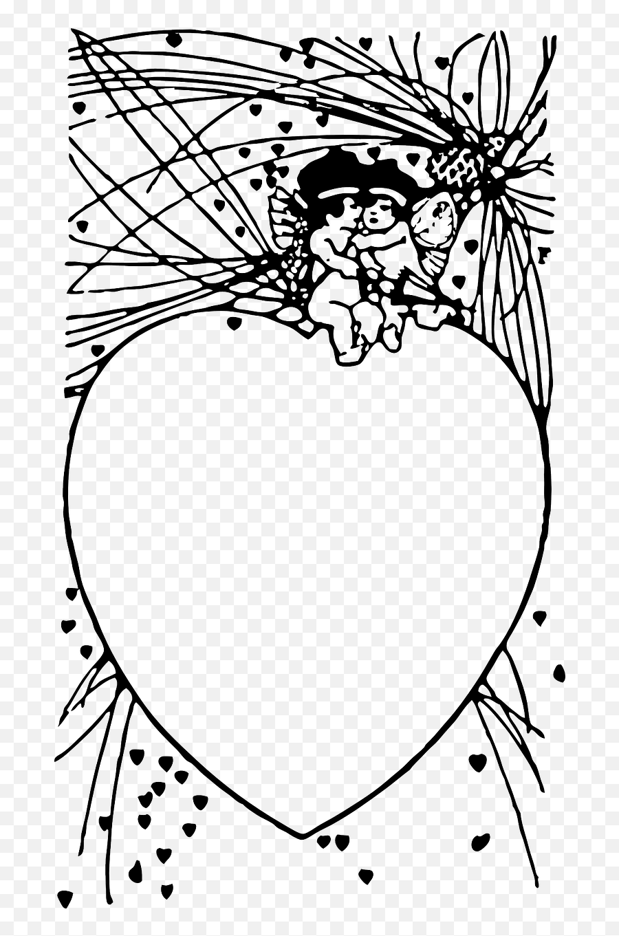 Heart Valentine Love Cupid Cherubs - Frames Clip Art Emoji,Heart Made From Emojis