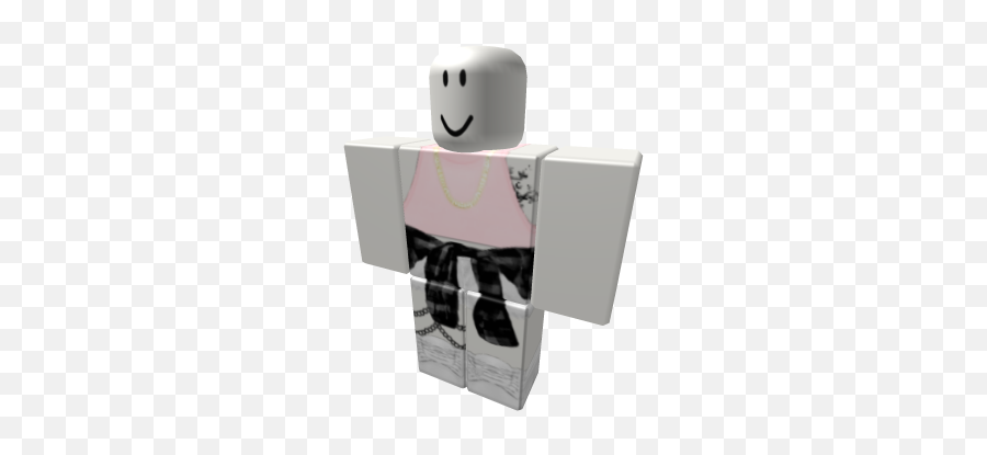 Pink Halter With Black Tied Flannel - Roblox Free Girl Clothes On Roblox Emoji,Pink Ribbon Emoji