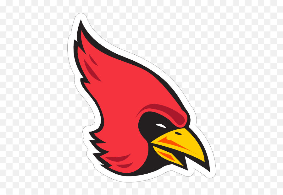 Serious Cardinal Mascot Sticker - Clip Art Emoji,Cardinal Bird Emoji