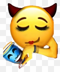 smirk emoji angel Sticker by Mahaxpxo - Cartoon