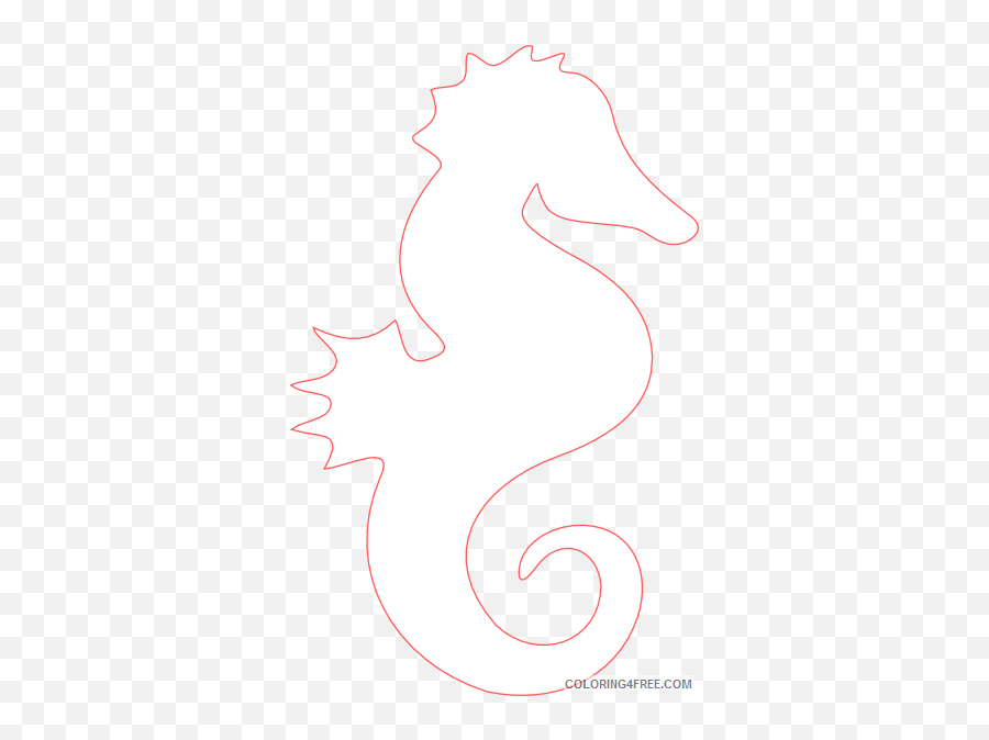 Seahorse Outline Coloring Pages Coral Outline White Seahorse - Decorative Emoji,Emoji Level 119