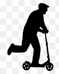 Oldman Monopattino Enjoy Sticker - Scooter Riding Silhouette Emoji