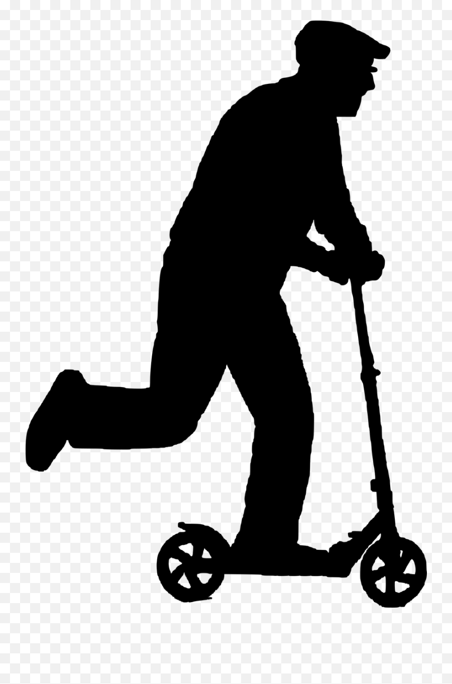 Oldman Monopattino Enjoy Sticker - Scooter Riding Silhouette Emoji,Segway Emoji