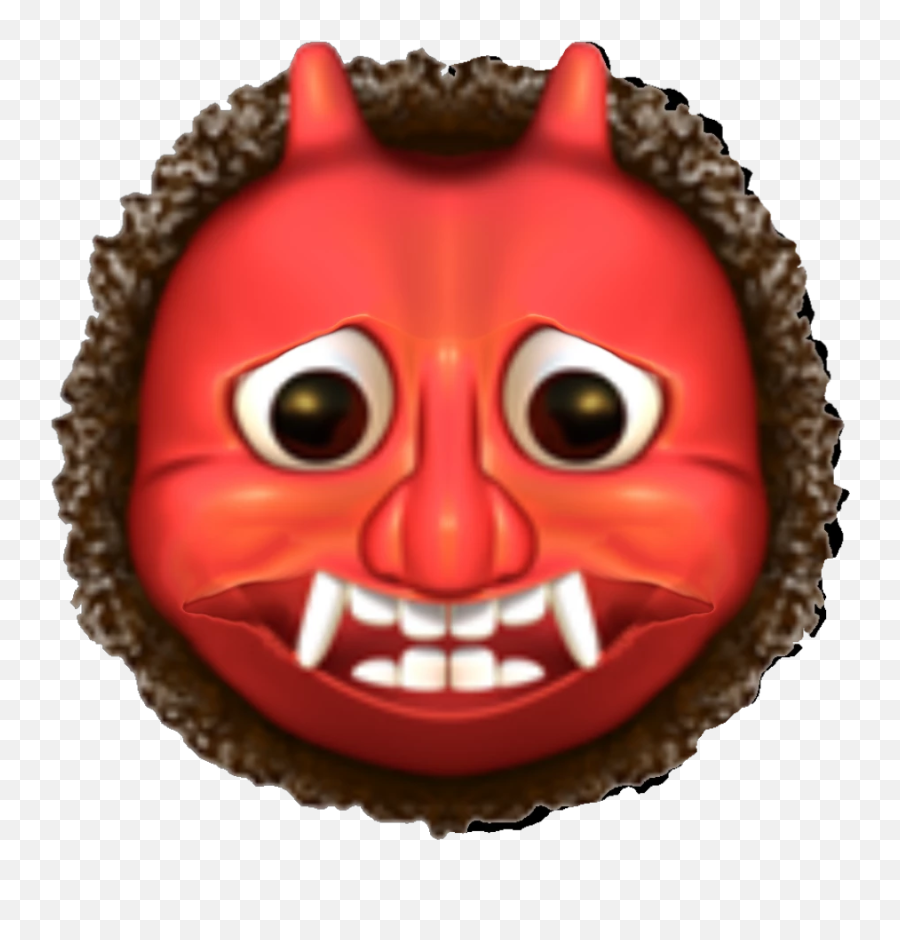 Emoji Oni Devil Demon Iosemoji Vampire Mask Evil Red - Apple Ogre Emoji,Fangs Emoji