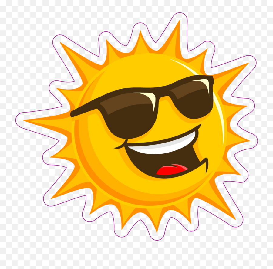 Sleeping Sun Clipart With Glasses Big - Sun Wearing Sunglasses Emoji,Sun With Sunglasses Emoji
