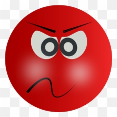 Red Angry Smiley - Face Clipart Emoji