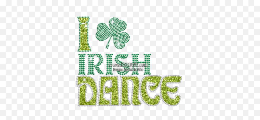 I Love Irish Dance Iron On Rhinestone Design - Cstown Emoji,Irish Emoji