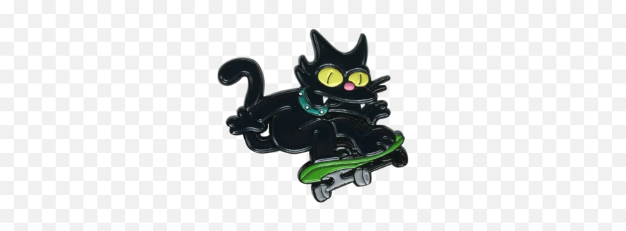 Moon Emoji Pin - Black Cat,Roller Skate Emoji