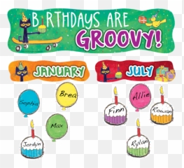 Pete the Cat Groovy Buttons Mini Stickers IDu003d22787 - The Birthdays Are Emoji