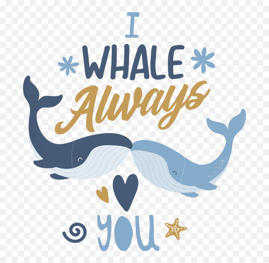 I Whale Always Love You Illustration Wall Art - Dolphin Emoji,Lily Pad Emoji