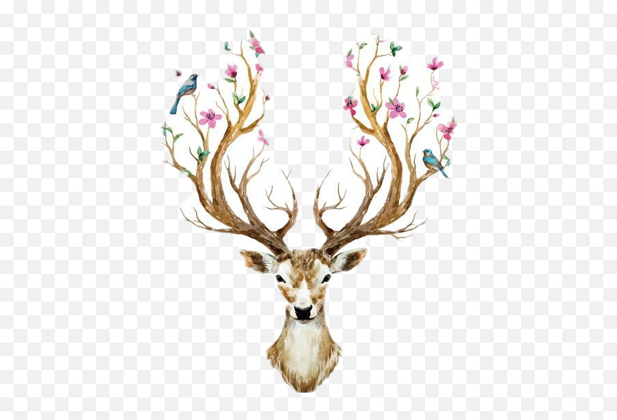 Reindeer Sticker Challenge On Picsart - Deer With Tree Antlers Emoji,Reindeer Emoji