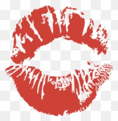 Exuberant Kiss Graphic - Lip Gloss Logo Awesome Emoji