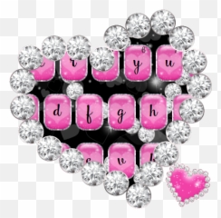 Pink Hearts Diamonds Keyboard - Heart Emoji,Two Diamonds Emoji