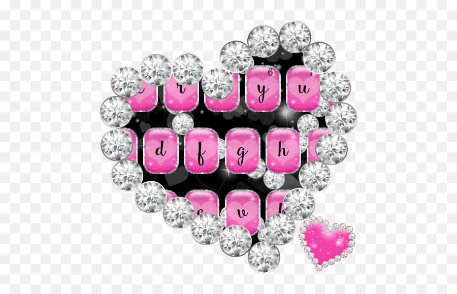 Pink Hearts Diamonds Keyboard - Heart Emoji,Two Diamonds Emoji