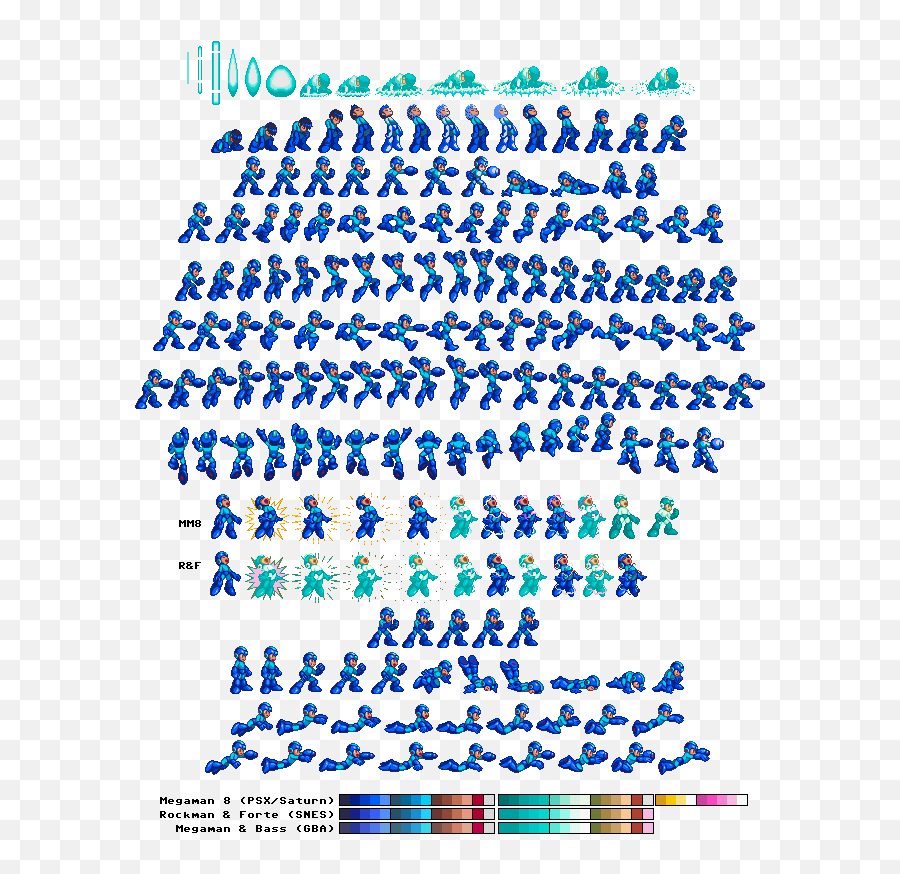 Megaman 8 Sprite Sheet Transparent - Sprite Mega Man 8 Emoji,Mega Man Emoji