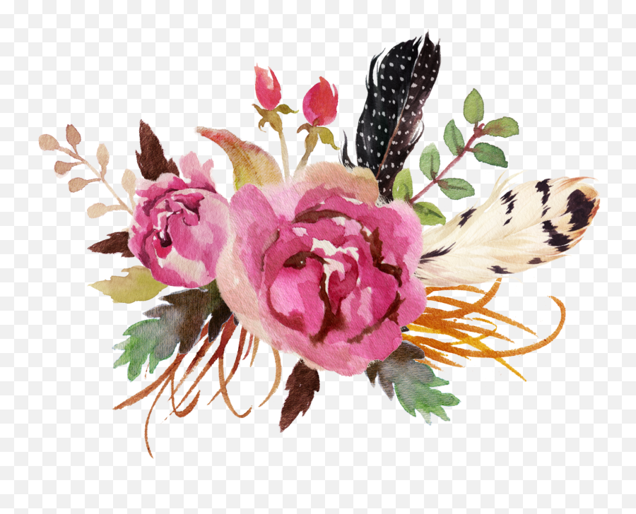 Flowers Flower Bouquet Leaves Stickers - Boho Flowers And Feathers Emoji,Boquet Emoji