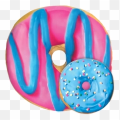 Pink Donut - Blue And Pink Donut Emoji,Blue Emoji Pillow