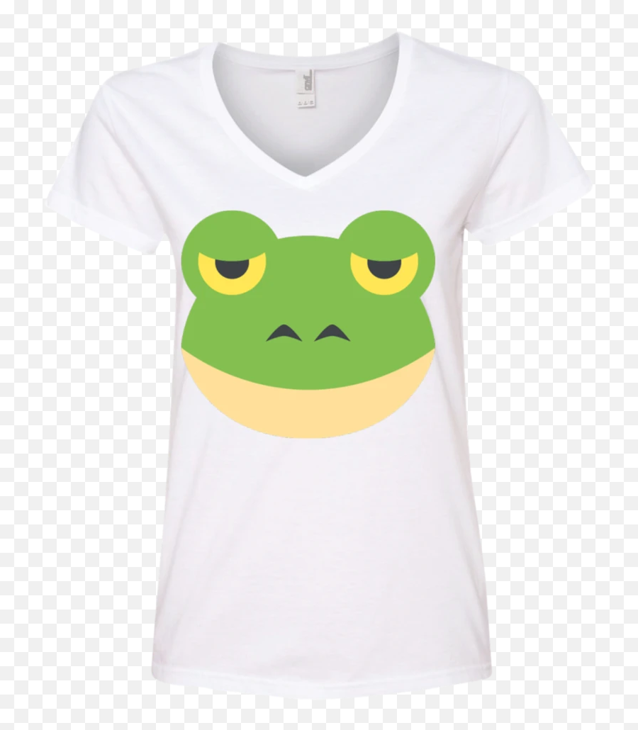 Frog Face Emoji Ladies V - Toad,Irish Emoji