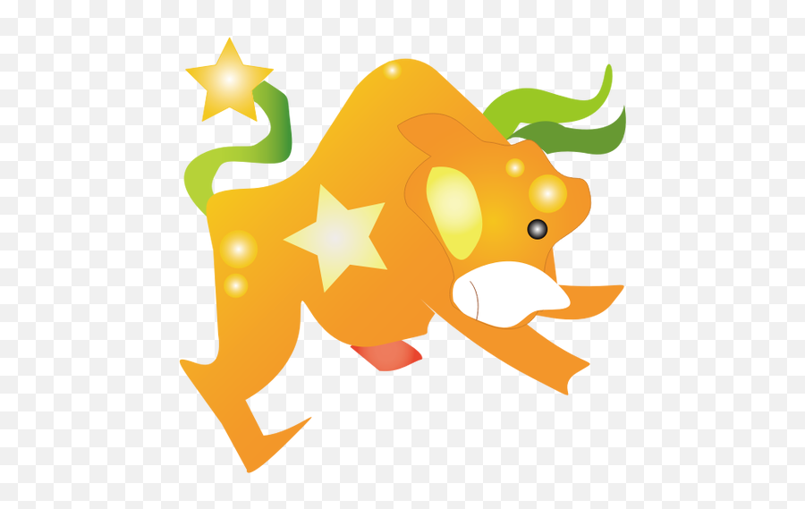 Vector Graphics Of Orange Cartoon Cow - Zodiac Signs Flash Cards Emoji,Chocolate Milk Emoji