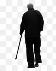 Silhouette Old Age - The Figure Of A Lonely Old Man Png Old Man Walking Silhouette Png Emoji,Old Man Emoji